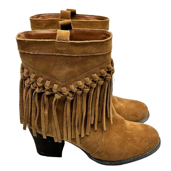 Womens Brown Suede Fringe Boot Size 7 - Picture 2 of 7